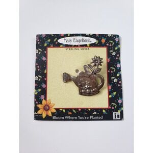 Mary Engelbreit Watering Can Brooch Pin Sterling Silver Bloom Where You're Plant